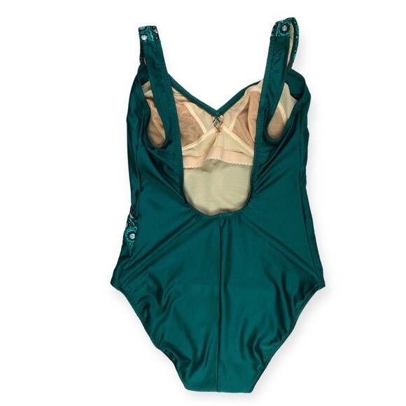Gottex Swimwear Vintage Green Embellished Soft Cup One-Piece Swimsuit - Picture 4 of 6